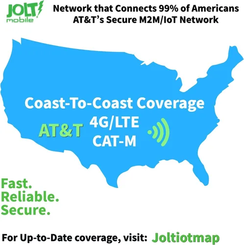 Vista 3 de Jolt Mobile $9.50 Prepago AT&T 5G 4G LTE Red de alta velocidad Tarjeta SIM de datos para rastreadores GPS Dispositivos IoT Tarjeta SIM prepago 3