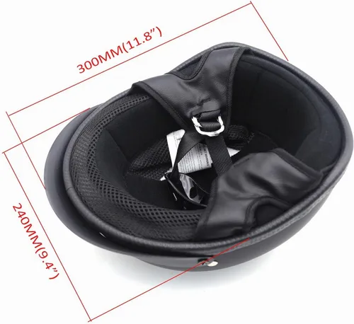 Vista 5 de TTMT MT506-001-S Casco de Motociclista Certificado DOT, Negro Mate, Compatible con Harley Davidson, Casco de Cara Media Chopper Cruiser Biker