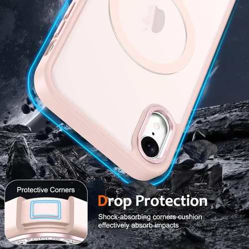 Vista 980 de Anuck - Funda magnética para iPhone 11 compatible con MagSafe, carcasa trasera mate translúcida dura, borde de TPU, delgada, resistente a impactos