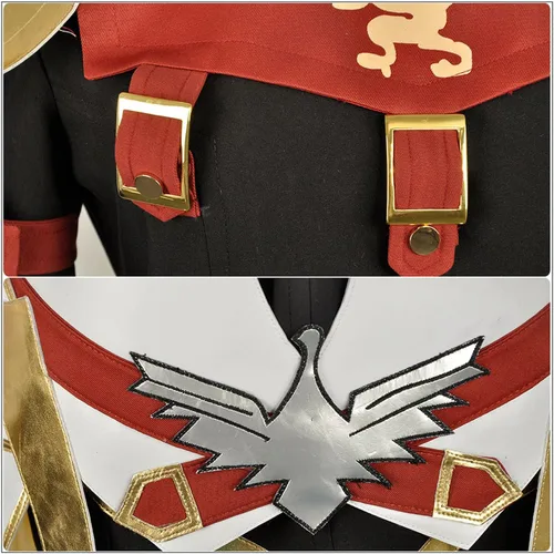 Vista 6 de Weixu Disfraz de cosplay de Astolfo negro con capa, traje de carnaval para fiesta de Halloween