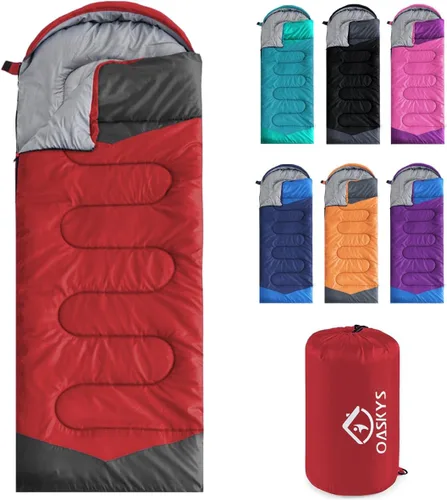 Vista 18 de oaskys Camping Sleeping Bag - 3 Season Warm & Cool Weather - Summer Spring Fall Lightweight Waterproof for Adults Kids - Camping Essentials Gear