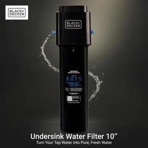 Vista 2 de BLACK+DECKER Filtro de agua para debajo del fregadero de 10 pulgadas Reduce cloramina, cloro, plomo, PFAS, mal sabor y olor, filtro de agua debajo