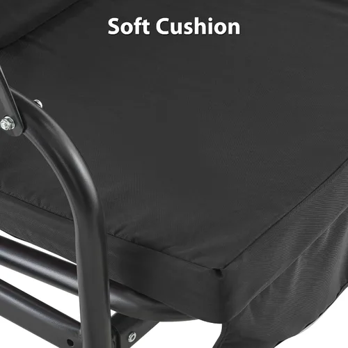 Vista 8 de MCombo - Silla de columpio para patio al aire libre, sillón balanceable con toldo ajustable para 3 personas, cojines extraíbles, 4003