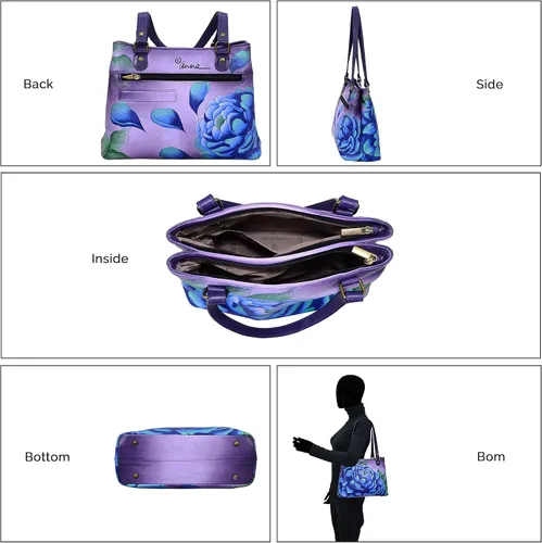 Vista 35 de Anna by Anuschka Bolso de hombro Satchel - Cuero Genuino