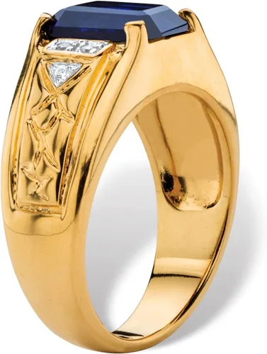 Vista 2 de PalmBeach - Anillo para hombre, chapado en oro amarillo, talla 8 a 13