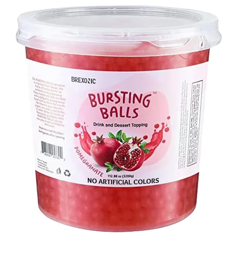 Vista 21 de Perlas Boba de fruta de la pasión, bolas de té explosivas, bebida y cobertura de postre, perlas de tapioca de burbujas de maracuyá para té