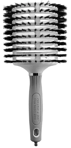 Vista 6 de Olivia Garden Cerámica y Ion Turbo Vent 100% cerdas de jabalí cepillo redondo para el pelo