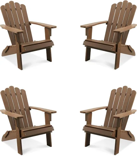 Vista 12 de Silla Adirondack plegable HDPE 1 paquete, marrón Marrón oscuro