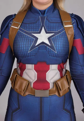 Vista 5 de Disfraz Deluxe de Capitán América para Mujer Talla Plus Marvel Avengers: Endgame Multicolor