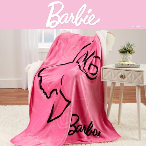 Vista 3 de Franco - Manta de felpa suave para niños Barbie, 46 x 60 pulgadas, (Producto oficialmente licenciado) cobija tipo manta Sherpa