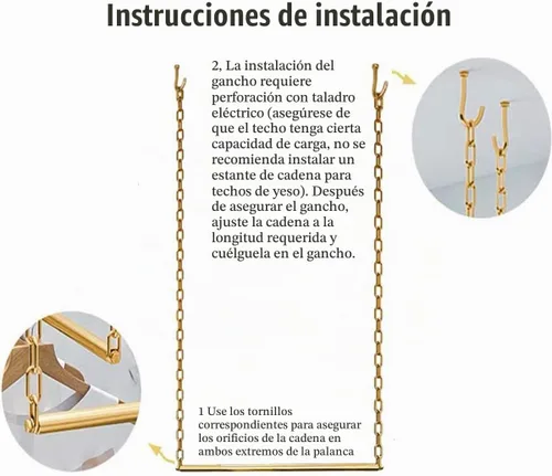 Vista 5 de 2 estantes de ropa para colgar en el techo, de altura ajustable, estante de tubería de almacenamiento de ropa, estante de metal resistente Tubo