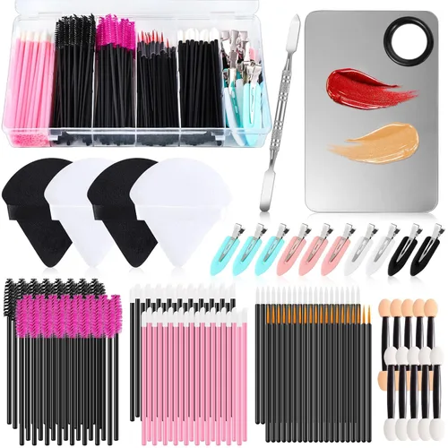 Vista 8 de BESARME Kit de herramientas de aplicadores de maquillaje desechables de 270 piezas 70 Disposable Eyeliner Brushes, 100 Mascara Wands Eyelash Brush