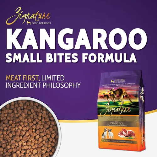Vista 2 de Zignature Kangaroo - Alimento seco para perros con fórmula de ingredientes limitados, comida seca para perros pequeños bocados, 4 libras