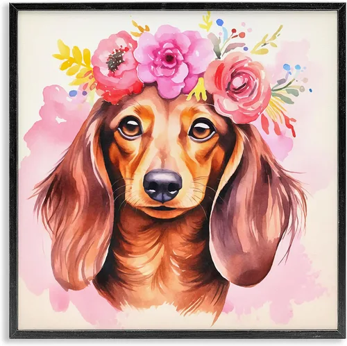 Vista 28 de Stupell Industries Retrato abstracto de perro enmarcado Giclée por Irena Orlov