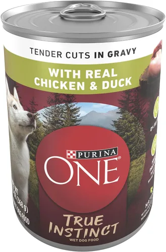 Vista 24 de Purina ONE Alimento húmedo para perros con alto contenido de proteínas True Instinct Cortes tiernos en salsa de comida para perros con carne de res