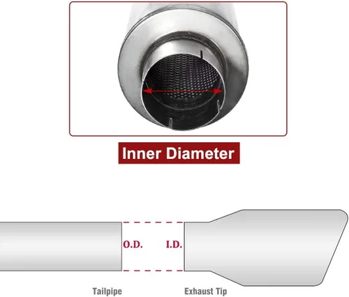 Vista 3 de Upower Silenciador de Escape Diésel con Entrada de 4", Cuerpo de 7" x 24", Longitud Total de 30" XS2772 - Silenciador Resonador de Acero Inoxidable