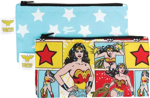Vista 16 de Bumkins - Bolsas reutilizables para snacks, para almuerzo escolar de niños y porciones para adultos, tela lavable, bolsa con cierre de tela