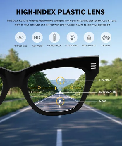 Vista 4 de Eyekepper Paquete de 4 lentes de lectura progresivos multienfoque con bloqueo de luz azul para mujeres, sin línea, multifocales, 1.0