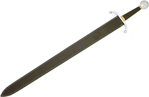 Vista 19 de Medieval Warrior Knights Templar Long Sword with Sheath Steel Guard, Leather Wrapped Handle