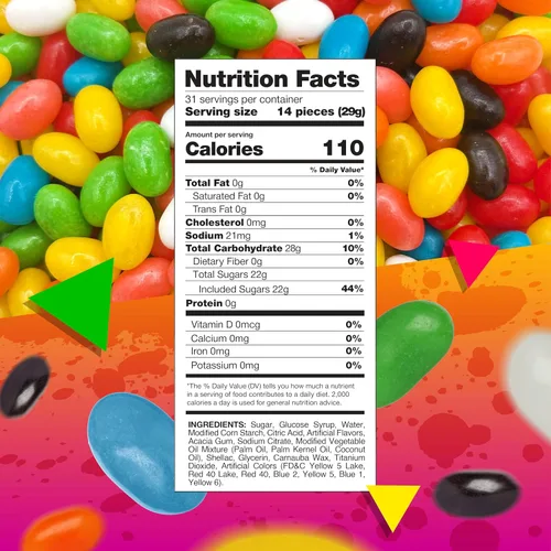 Vista 2 de Jelly Beans Bolsa de 2 libras Gomitas a granel Surtido de sabores de frutas y regaliz Dulces masticables Golosinas antiguas