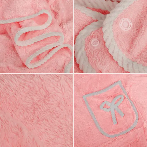 Vista 8 de Toalla de baño para niñas, forro polar coral, absorbente, bata de baño, bata de baño, playa, spa, sauna, bata de ducha