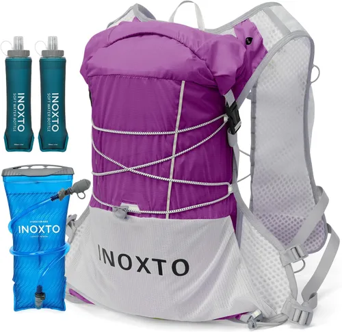 Vista 10 de IX INOXTO Running Vest Hydration Backpack, Lightweight Running Backpack Hydration Pack with 1.6L Water Bladder Daypack for Trail Running Hiking