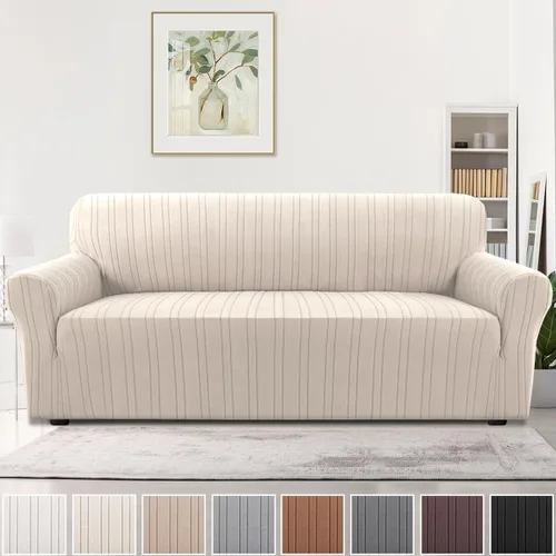 Vista 42 de H.VERSAILTEX Fundas de Loveseat de Alta Elasticidad, Funda de Sofá de 1 Pieza Antideslizante con Parte Inferior Elástica, Fundas de Sofá Gruesas