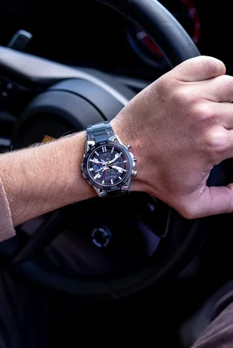 Vista 3 de Casio EQB-2000YDC-1AJF Modelo con diseño de brazo de suspensión Edificante Reloj enviado desde Japón modelo de septiembre de 2022, Blavk