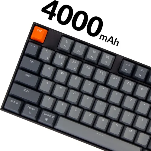 Vista 6 de Keychron K10 - Teclado mecánico con cable Bluetooth inalámbrico y USB para juegos para Mac con interruptor Gateron G Pro azul multitarea