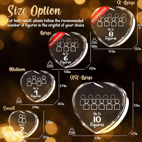 Vista 3 de Foto de cristal 3D personalizada, foto de cristal grabada con láser 3D, regalos de imagen personalizados para marido y esposa. Regalo personalizado