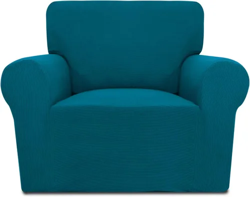 Vista 14 de PureFit Funda elástica para sofá biplaza, funda de sofá suave y antideslizante de jacquard de elastano, protector de muebles lavable con espuma