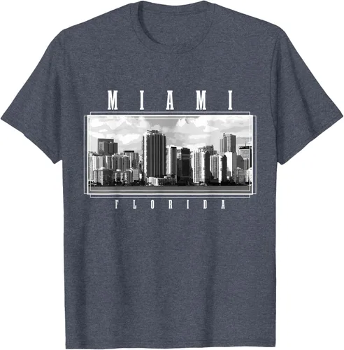 Vista 27 de Miami Skyline Florida Pride Vintage Miami Camiseta, Negro