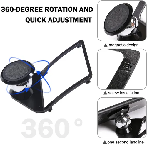 Vista 4 de Soporte de teléfono móvil para automóvil compatible con BMW 3 4 Series M3 M4 F30 F31 F32 F33 F34 F36 F80 F82 F83 Soporte giratorio de 360 grados