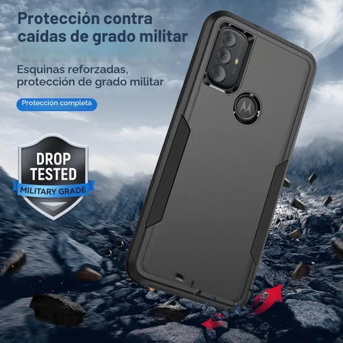Vista 6 de Funda para Moto G Play 2023, con protector de pantalla [probada contra caídas de grado militar], funda protectora resistente robusta de servicio