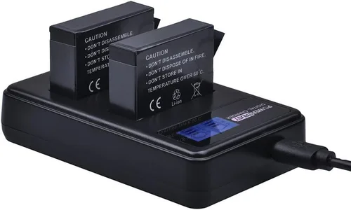 Vista 3 de Paquete de 2 baterías AHDBT-401 y cargador USB dual LCD para Gopro Hero 4 Baterías Go Pro Hero4 AHDBT 401 Accesorios de cámara de acción