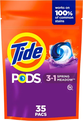 Vista 21 de Tide PODS detergente para ropa en cápsulas, removedor de manchas 3 en 1, combatiente de olores, protector de color, 42 unidades, compatible con HE