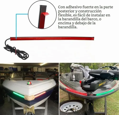 Vista 3 de Boaton Luces de navegación LED para barco marino, luces de pesca nocturna, sin taladrar, luces de arco para cubierta, luces de cortesía, luces