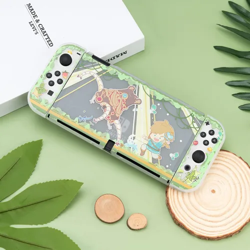 Vista 6 de Zelda Funda protectora Funda protectora acoplable compatible con Switch OLED diseño todo en uno diseño antiarañazos y absorción de golpes funda