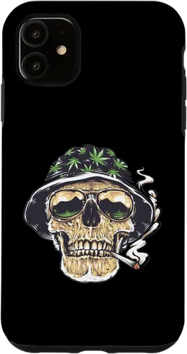 Vista 8 de Funda para iPhone 16 Marihuana Smoking Skull Camo Island Chilling Weed Stoner 420