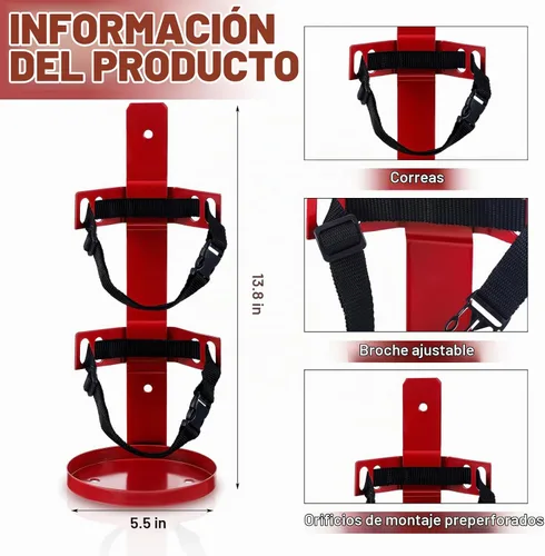 Vista 2 de Suzile - Soporte de pared para extintor de incendios, soporte de metal resistente, 2