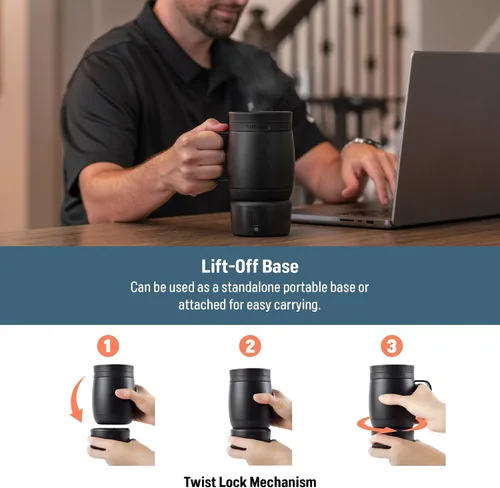 Vista 5 de Batería calentadora de taza de café HotKup para taza de calefacción controlada por temperatura HotKup