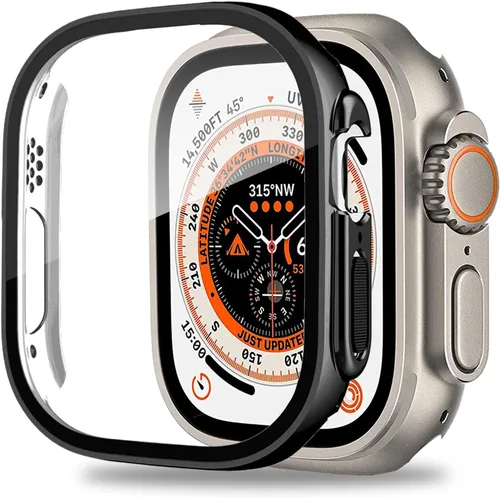 Vista 10 de Miimall Funda compatible con Apple Watch Ultra de 1.929 in con protector de pantalla de vidrio templado, funda protectora de policarbonato