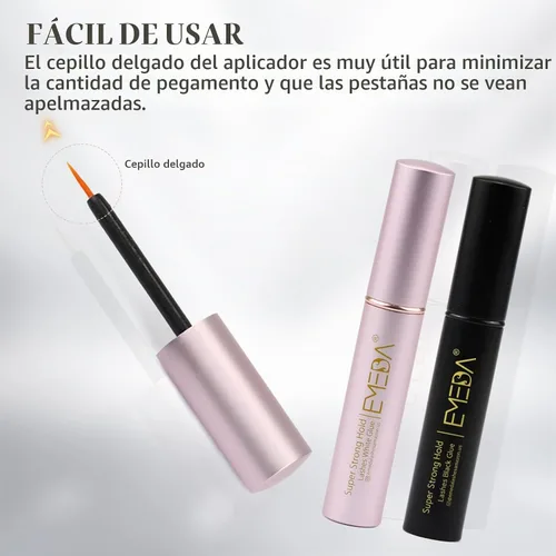 Vista 5 de EMEDA - Pegamento para pestañas postizas transparentes y negras, fijación