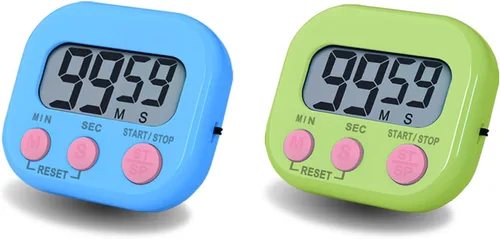Vista 12 de Temporizador digital de cocina, temporizador electrónico con pantalla LCD transparente, función de cuenta arriba y abajo, 3 botones grandes, botón