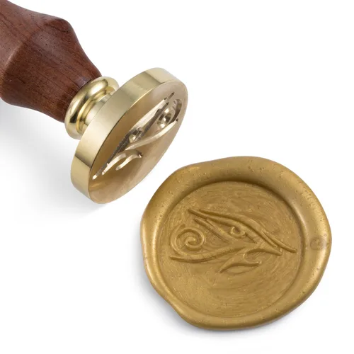 Vista 11 de Mceal Sello de cera, cabeza de latón con mango de palisandro, 1.2"(30mm) de diámetro, (signo de dólar)