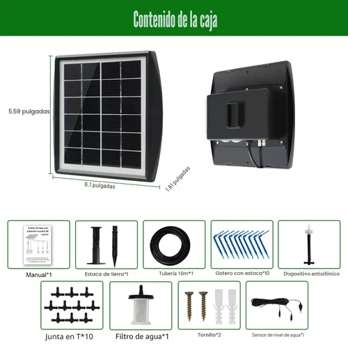 Vista 6 de JIYANG - Kit de riego automático solar por goteo, dispositivo de riego automático automático fácil de bricolaje compatible con plantas de macetas, 6