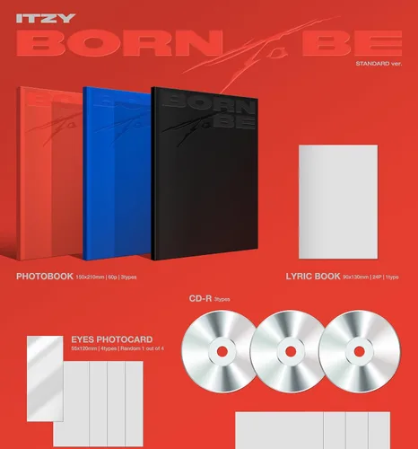 Vista 2 de DREAMUS ITZY Born to BE Contenido del segundo álbum+póster en el paquete+tarjeta fotográfica+seguimiento sellado (juego estándar (negro) + azul +