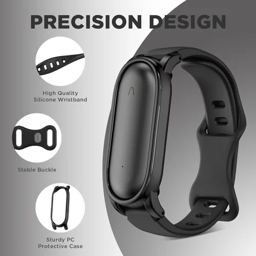 Vista 3 de Pulsera de silicona compatible con grabadora de voz Plaud NotePin, funda de PC con correa ajustable para Plaud NotePin S (2025), correa de repuesto