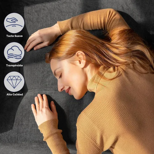 Vista 8 de MAXYOYO Sofá modular de 61 pulgadas, sofá biplaza sin hueso con asiento profundo, tapizado de felpilla, cómodo sofá para sala de estar, no requiere
