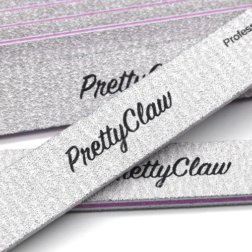 Vista 6 de PrettyClaw 10 limas de uñas profesionales de grano 80/80, limas de uñas acrílicas de cebra centro de plástico, tablero de esmeril de cebra